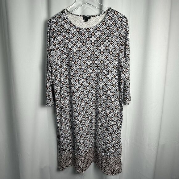 J Jill Wearable Collection 3/4 Sleeve Shift Dress Sz Large - Picture 1 of 7